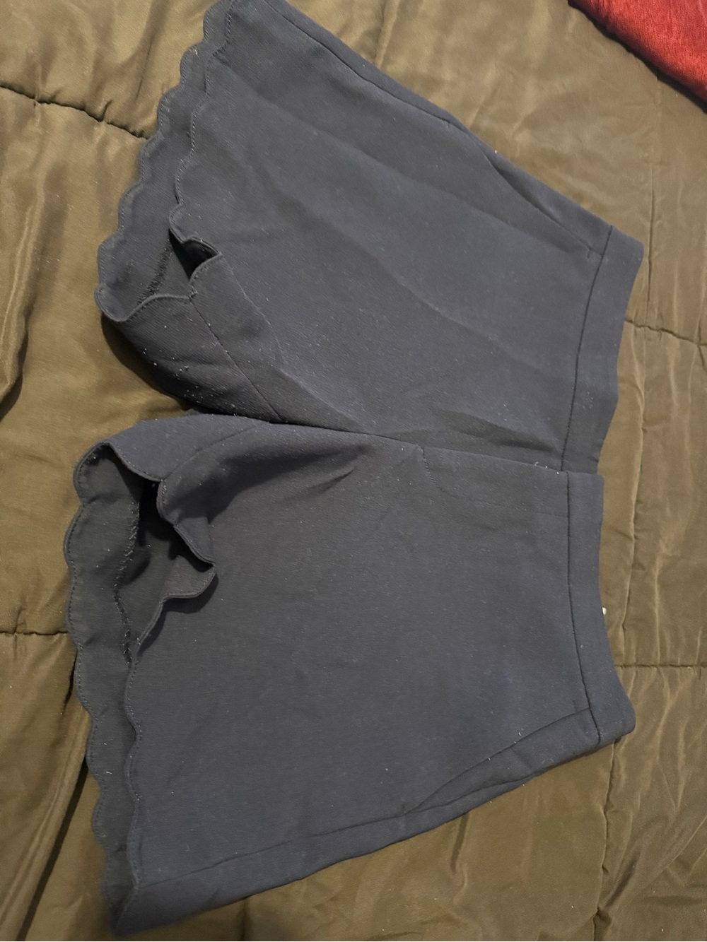 Banana Republic Navy Scalloped Edge High-Waist Shorts